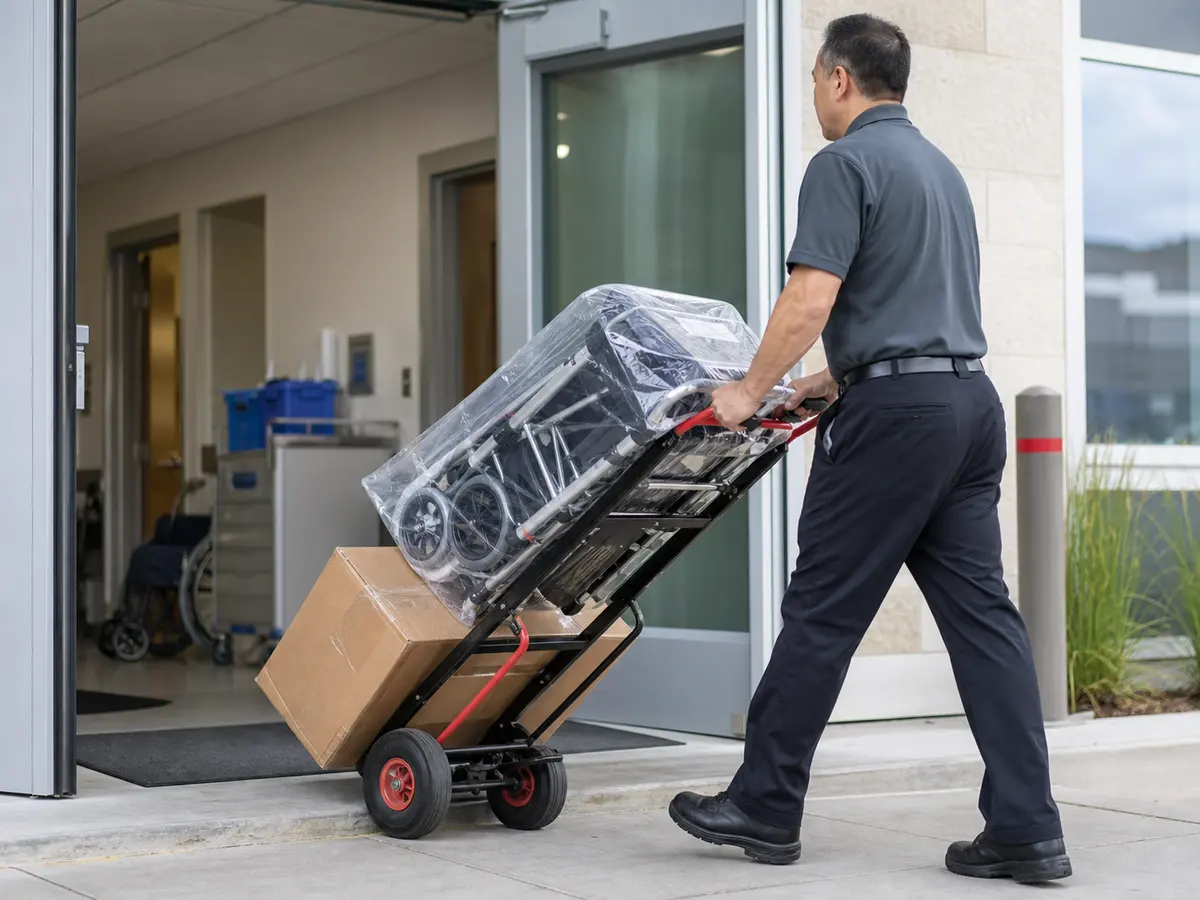 Equipment delivery courier delivery